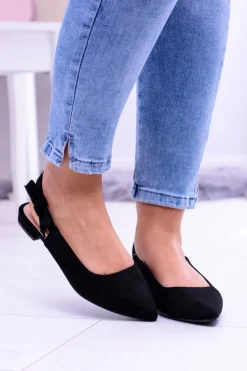 Damskie Czarne Baleriny w Szpic Howla