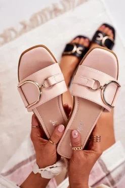 Damskie Eleganckie Klapki Różówe Debbie