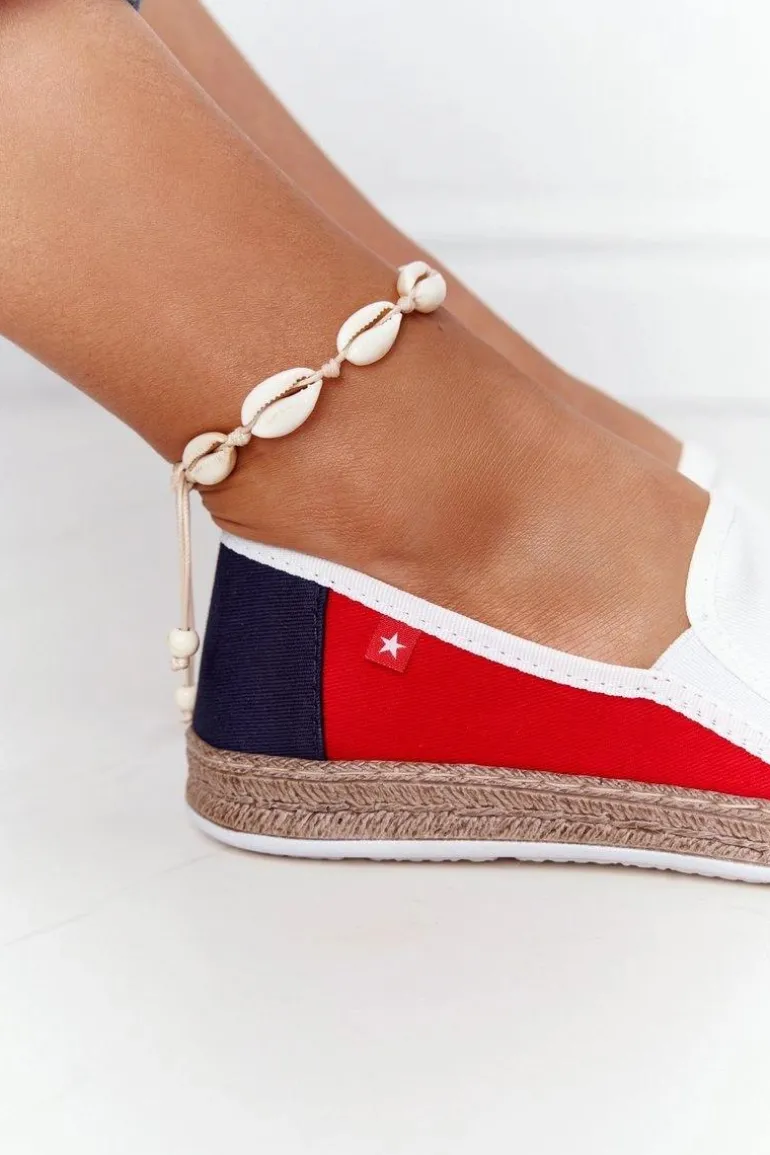 Damskie Espadryle Big Star HH276009 Biało-Czerwone