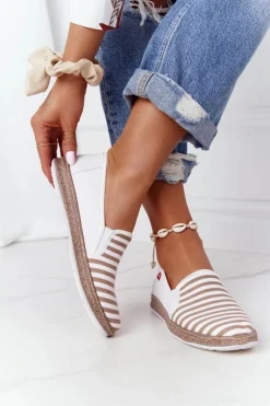 Damskie Espadryle Big Star HH276001 Beżowo-Białe