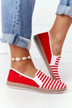 Damskie Espadryle Big Star HH276003 Czerwono-Białe
