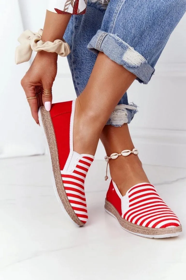 Damskie Espadryle Big Star HH276003 Czerwono-Białe