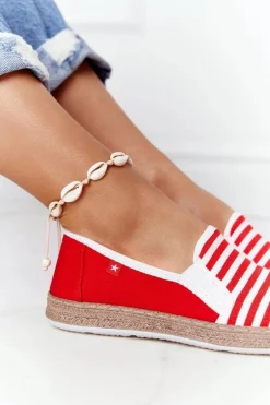 Damskie Espadryle Big Star HH276003 Czerwono-Białe