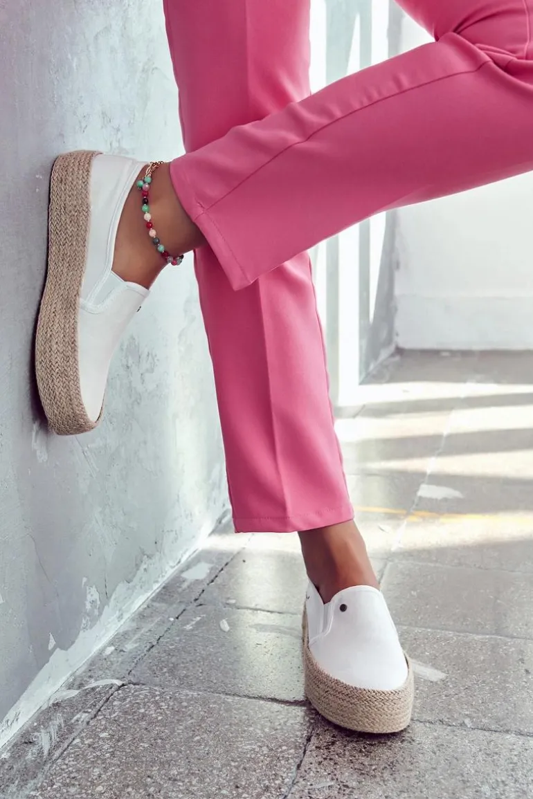 Damskie Espadryle Na Platformie Cross Jeans JJ2R4013C Białe