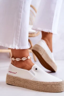Damskie Espadryle Na Platformie Cross Jeans JJ2R4013C Białe