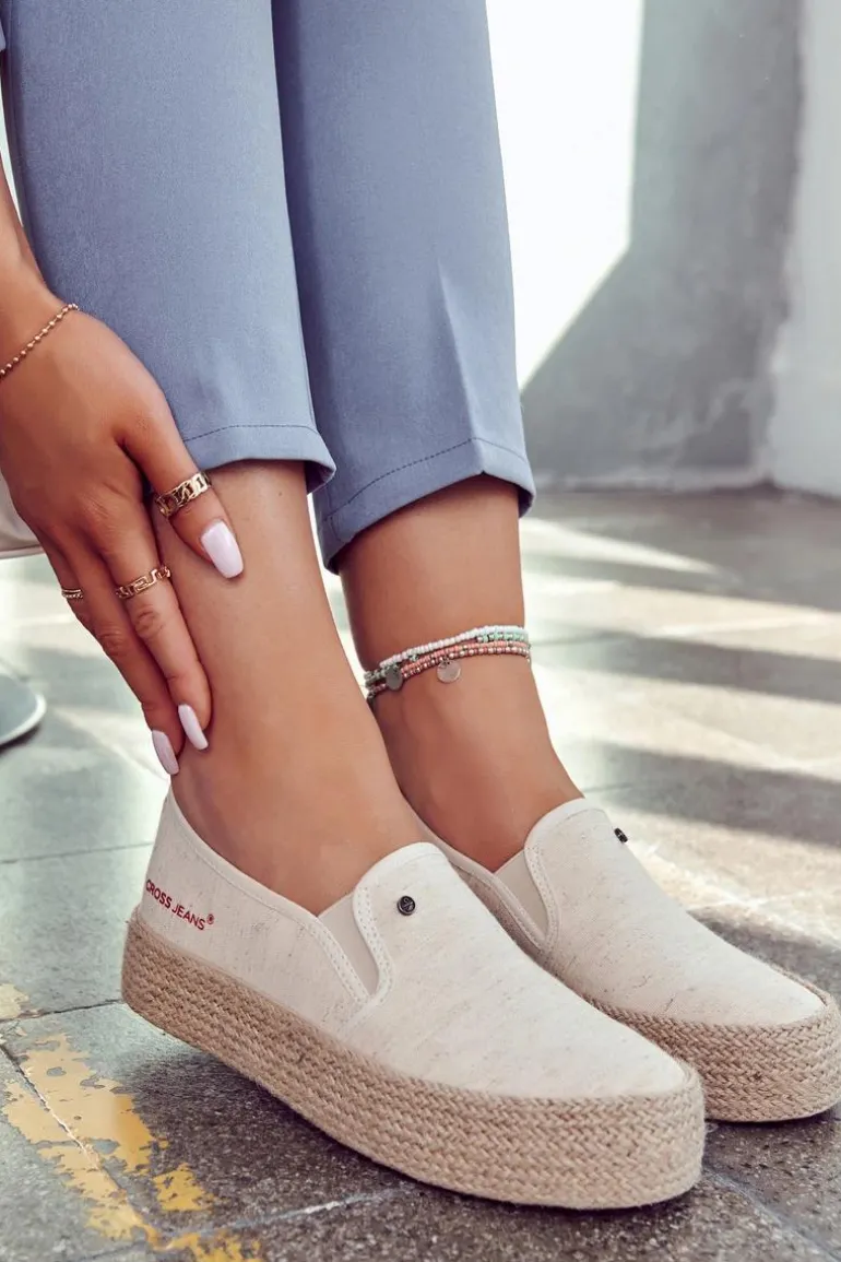 Damskie Espadryle Na Platformie Cross Jeans JJ2R4014C Beżowe