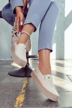 Damskie Espadryle Na Platformie Cross Jeans JJ2R4014C Beżowe