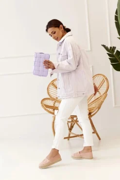 Damskie Espadryle Na Słomkowej Platformie Różowe Febi