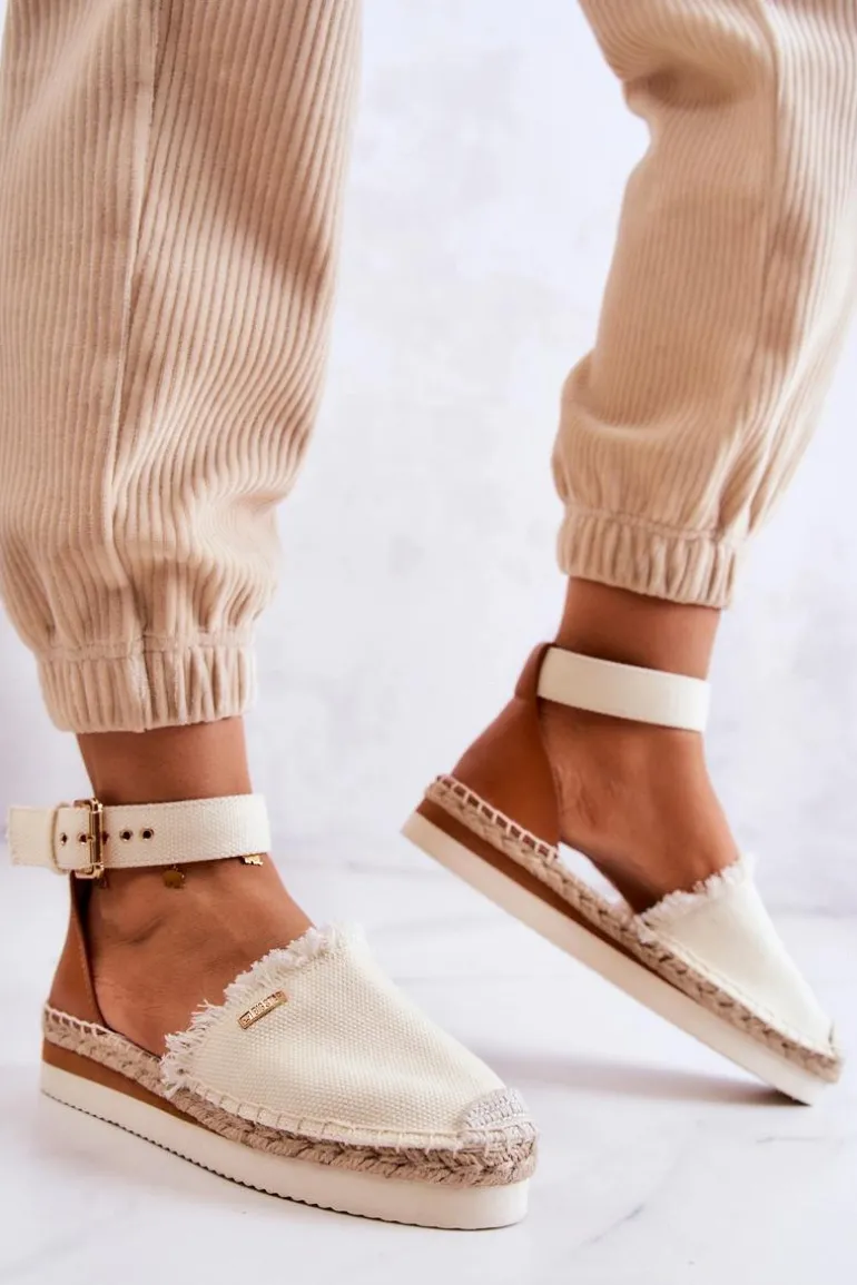 Damskie Espadryle Na Sprzączkę Big Star JJ274886 Jasnobeżowe