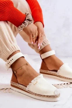 Damskie Espadryle Na Sprzączkę Big Star JJ274886 Jasnobeżowe