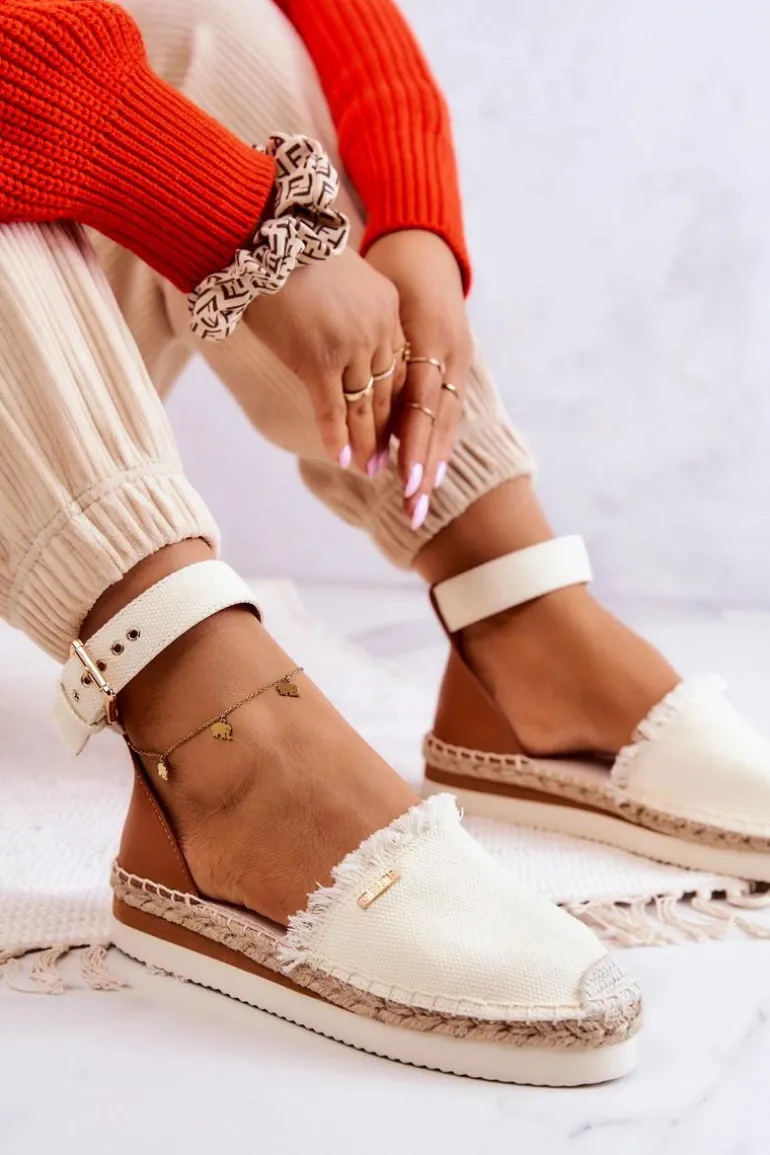 Damskie Espadryle Na Sprzączkę Big Star JJ274886 Jasnobeżowe