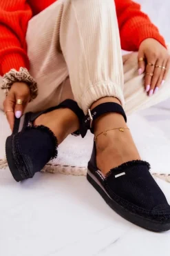 Damskie Espadryle Na Sprzączkę Big Star JJ274888 Czarne