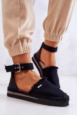 Damskie Espadryle Na Sprzączkę Big Star JJ274888 Czarne