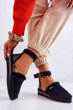 Damskie Espadryle Na Sprzączkę Big Star JJ274888 Czarne