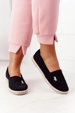 Damskie Espadryle Wsuwane Czarne Reyna