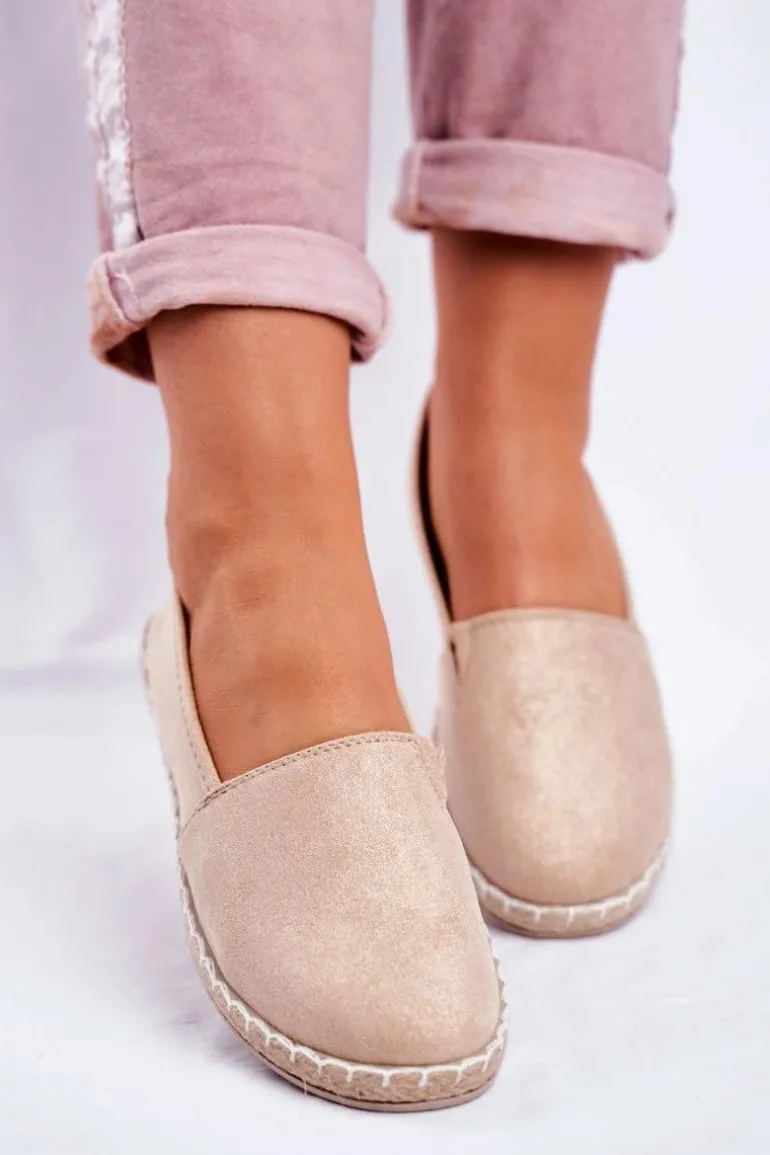 Damskie Espadryle Wsuwane Beżowe Lapu Lapu
