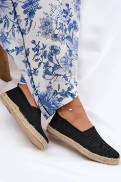 Damskie Espadryle Z Plecionką Vinceza 13624 Czarne