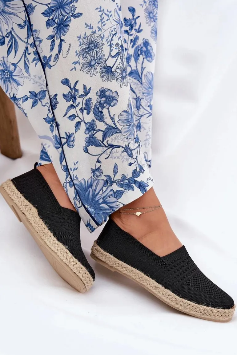 Damskie Espadryle Z Plecionką Vinceza 13624 Czarne