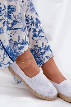 Damskie Espadryle Z Plecionką Vinceza 13624 Białe