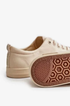 Damskie Gładkie Niskie Trampki Big Star LL274061 Beżowe