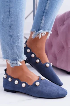 Damskie Granatowe Baleriny Lu Boo Milis