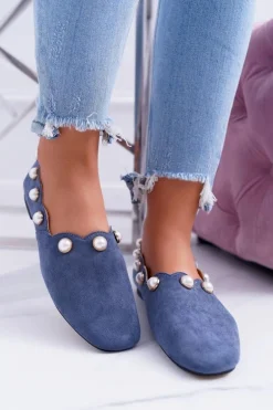 Damskie Granatowe Baleriny Lu Boo Milis