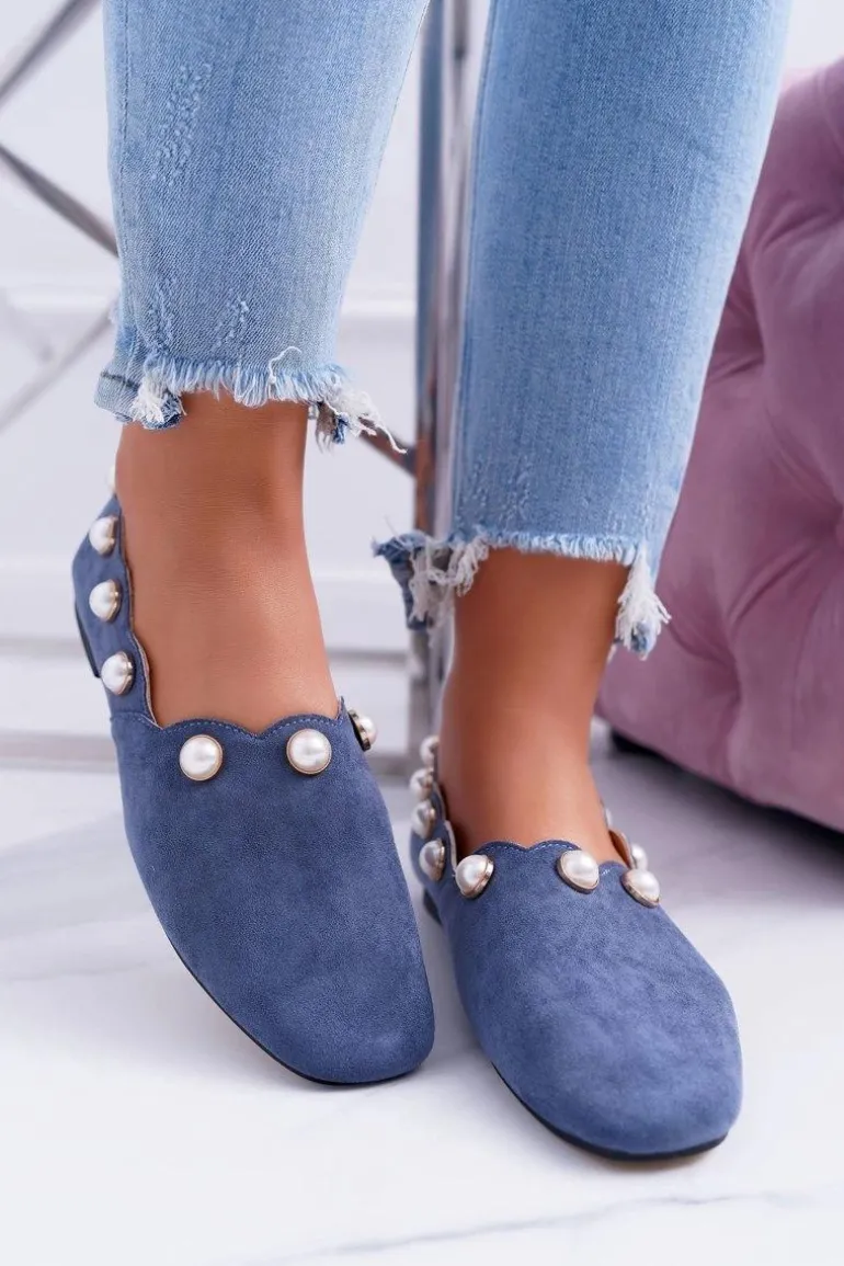 Damskie Granatowe Baleriny Lu Boo Milis