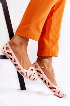 Damskie Gumowe Baleriny Nude Indila