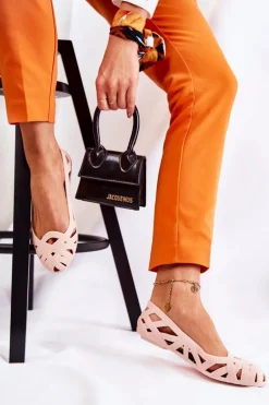 Damskie Gumowe Baleriny Nude Indila