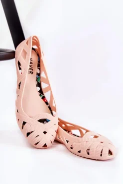 Damskie Gumowe Baleriny Nude Indila