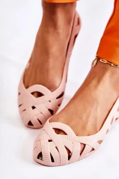 Damskie Gumowe Baleriny Nude Indila