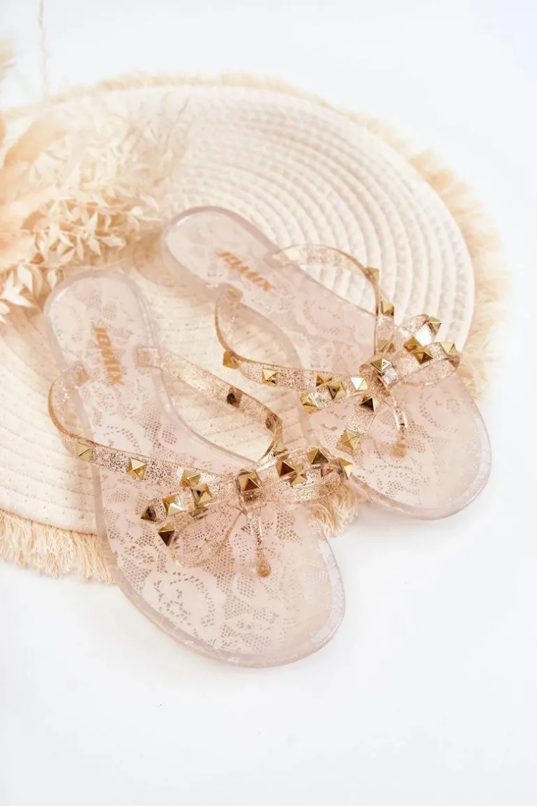 Damskie Gumowe Klapki Japonki Nude Monise