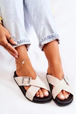 Damskie Gumowe Klapki ZAXY JJ285057 Białe