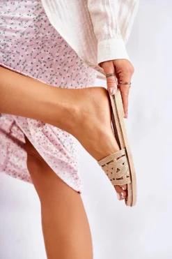 Damskie Gumowe Klapki Złote Charis