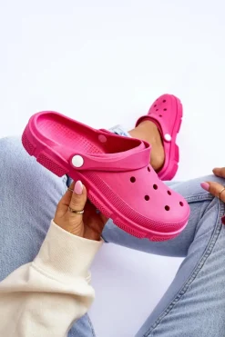 Damskie Gumowe Kroksy Fuksja Rabios