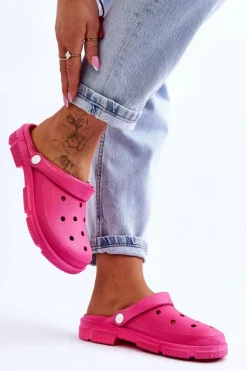 Damskie Gumowe Kroksy Fuksja Rabios