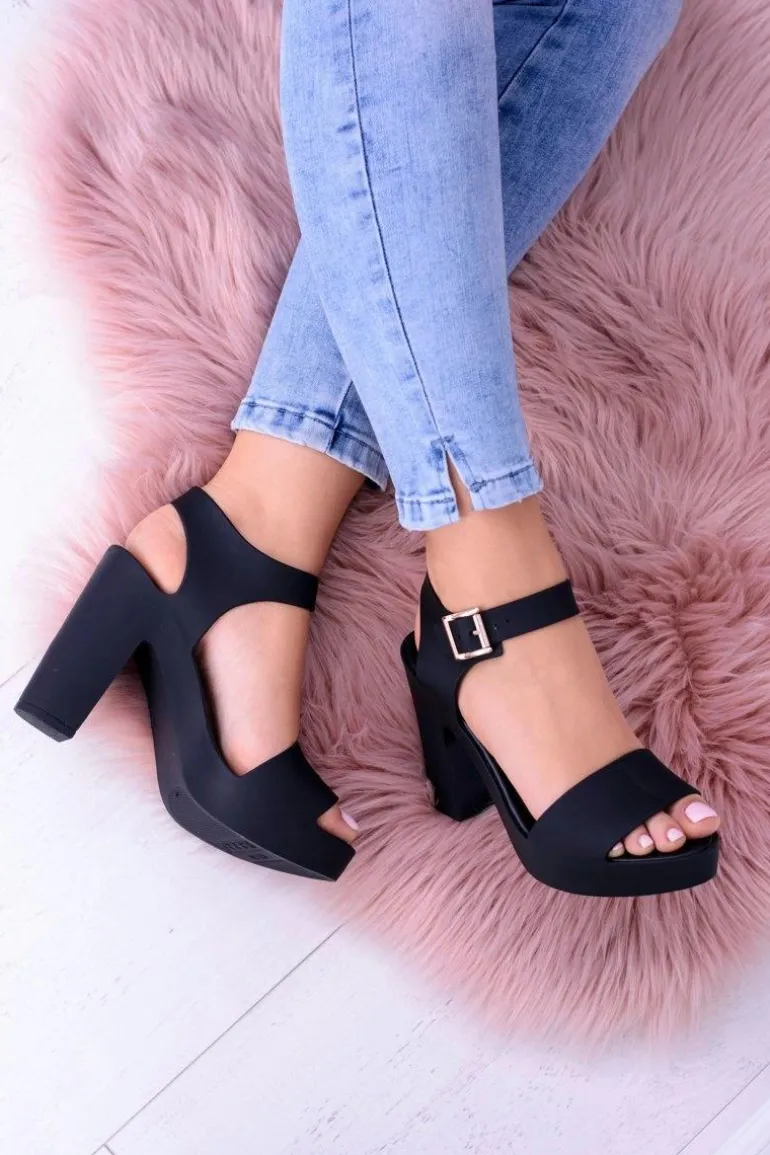 Damskie Gumowe Sandały Na Słupku Meliski Viene