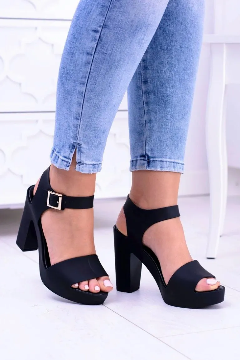 Damskie Gumowe Sandały Na Słupku Meliski Viene