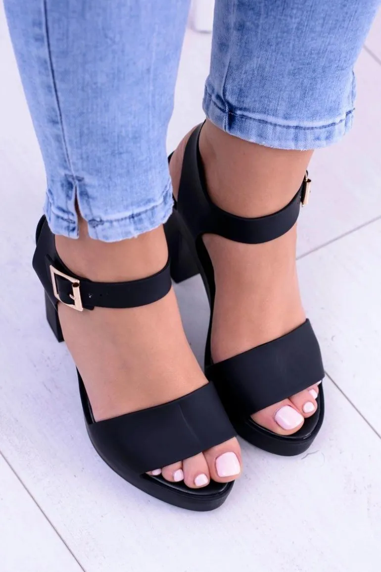 Damskie Gumowe Sandały Na Słupku Meliski Viene