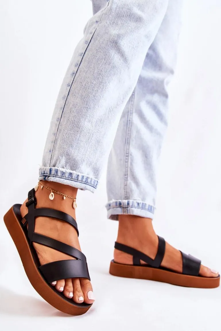 Damskie Gumowe Sandały ZAXY JJ285052 Czarne