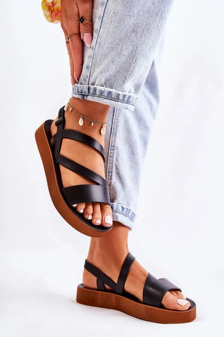 Damskie Gumowe Sandały ZAXY JJ285052 Czarne