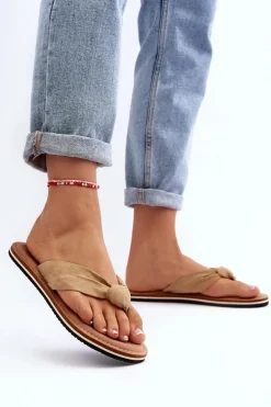 Damskie Japonki Big Star LL274623 Beżowe