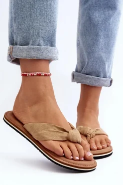 Damskie Japonki Big Star LL274623 Beżowe