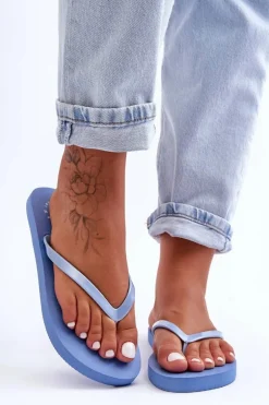 Damskie Japonki Klapki 4F 4FSS23FFLIF064-34S Niebieskie