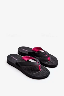 Damskie Japonki Klapki 4F 4FSS23FFLIF061-21S Czarno-Różowe