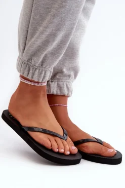 Damskie Japonki Klapki 4FMM00FFLIF018-21S Czarne