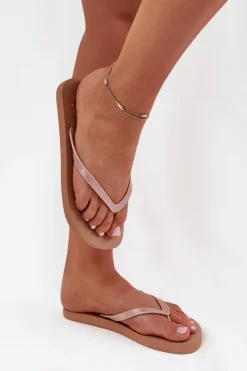 Damskie Japonki Klapki 4FMM00FFLIF018-82S Jasnobrązowe