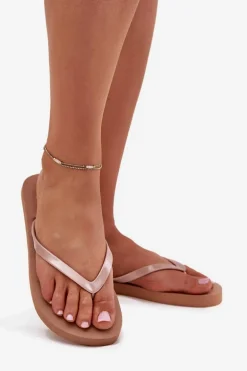 Damskie Japonki Klapki 4FMM00FFLIF018-82S Jasnobrązowe