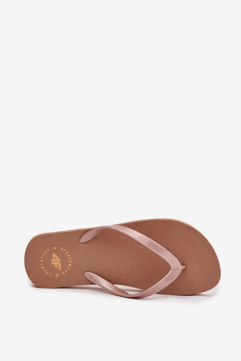 Damskie Japonki Klapki 4FMM00FFLIF018-82S Jasnobrązowe