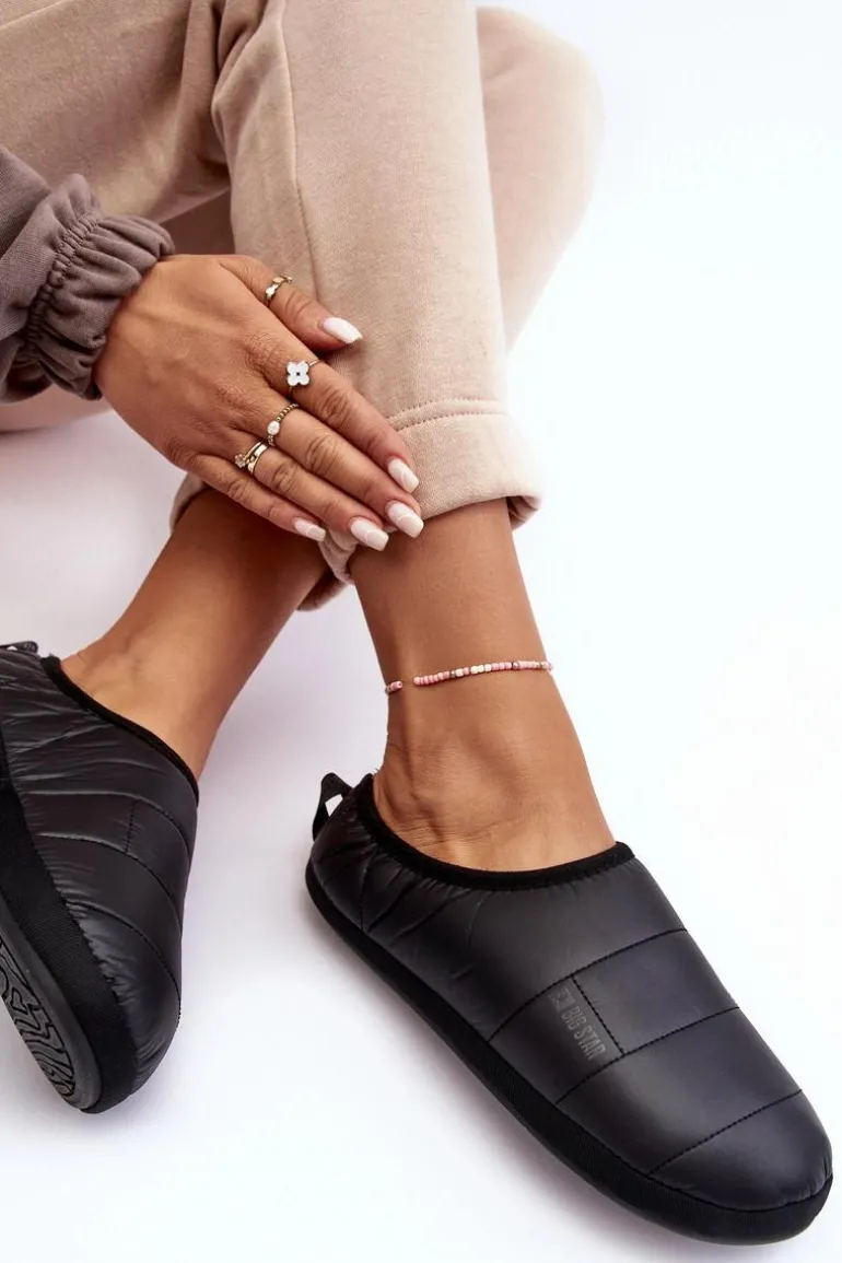 Damskie Kapcie Ocieplane Czarne Big Star KK274604